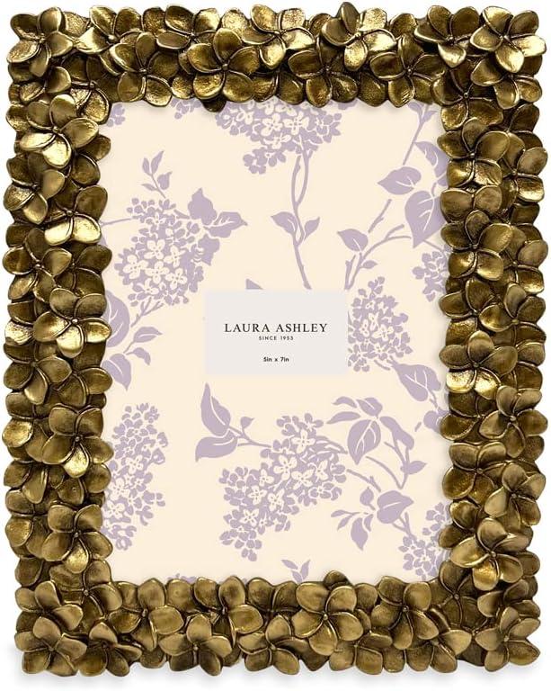 imageLaura Ashley 5x7 Powder Blue Flower Textured HandCrafted Resin Picture Frame wEasel ampamp Hook for Tabletop ampamp Wall Display Decorative Floral Design Home Dcor Photo Gallery Art 5x7 Powder BlueGold