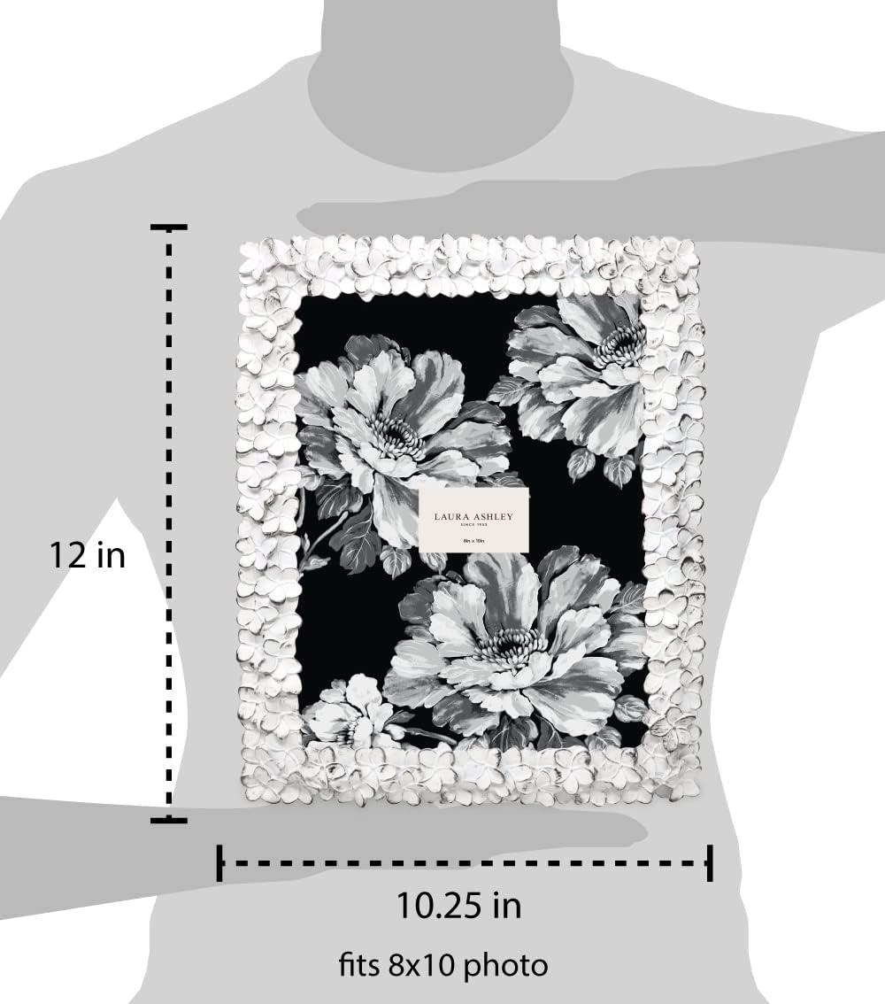 imageLaura Ashley 5x7 Powder Blue Flower Textured HandCrafted Resin Picture Frame wEasel ampamp Hook for Tabletop ampamp Wall Display Decorative Floral Design Home Dcor Photo Gallery Art 5x7 Powder BlueWhite w Silver