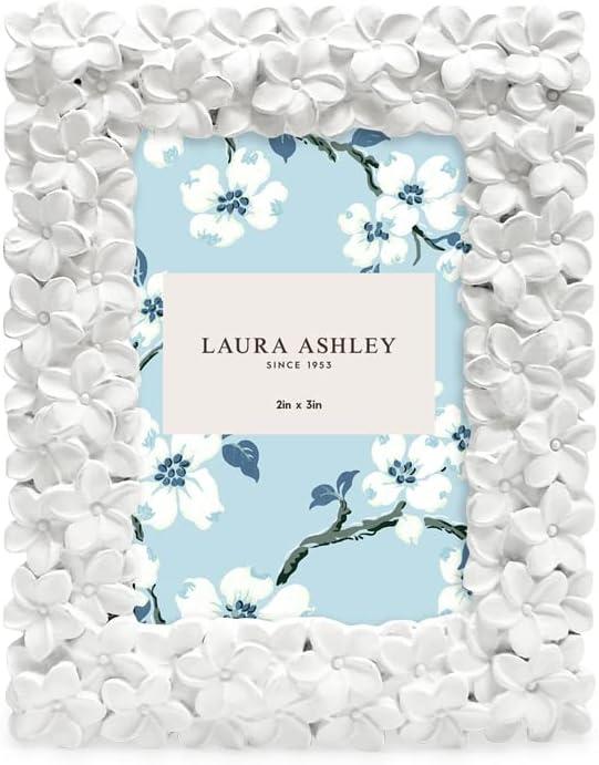 imageLaura Ashley 5x7 Powder Blue Flower Textured HandCrafted Resin Picture Frame wEasel ampamp Hook for Tabletop ampamp Wall Display Decorative Floral Design Home Dcor Photo Gallery Art 5x7 Powder BlueWhite