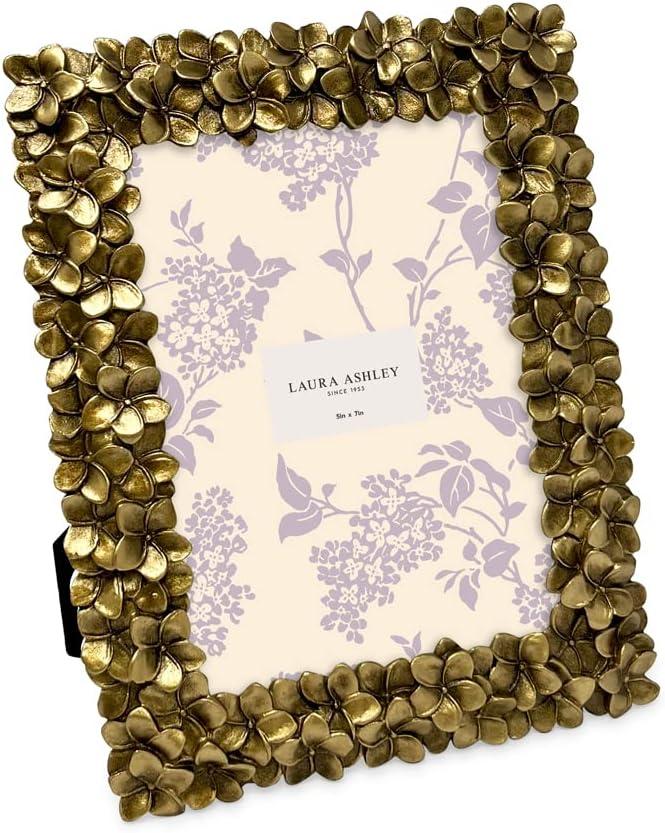 imageLaura Ashley 5x7 Powder Blue Flower Textured HandCrafted Resin Picture Frame wEasel ampamp Hook for Tabletop ampamp Wall Display Decorative Floral Design Home Dcor Photo Gallery Art 5x7 Powder BlueGold