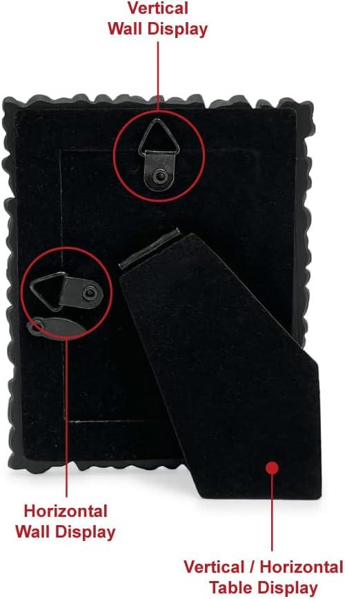 imageLaura Ashley 5x7 Powder Blue Flower Textured HandCrafted Resin Picture Frame wEasel ampamp Hook for Tabletop ampamp Wall Display Decorative Floral Design Home Dcor Photo Gallery Art 5x7 Powder BlueBlack