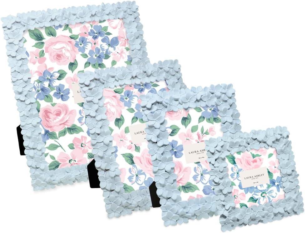imageLaura Ashley 5x7 Powder Blue Flower Textured HandCrafted Resin Picture Frame wEasel ampamp Hook for Tabletop ampamp Wall Display Decorative Floral Design Home Dcor Photo Gallery Art 5x7 Powder BluePowder Blue