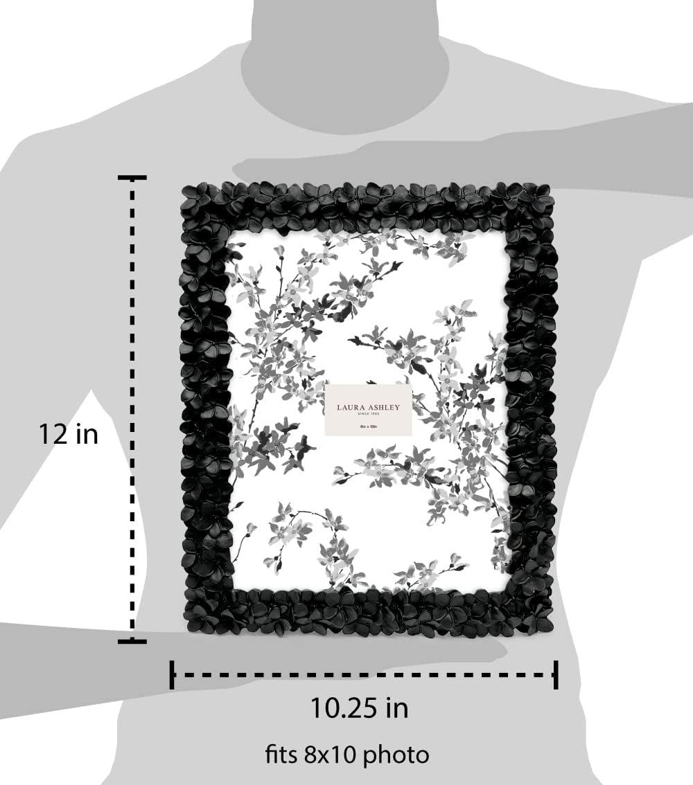 imageLaura Ashley 5x7 Powder Blue Flower Textured HandCrafted Resin Picture Frame wEasel ampamp Hook for Tabletop ampamp Wall Display Decorative Floral Design Home Dcor Photo Gallery Art 5x7 Powder BlueBlack