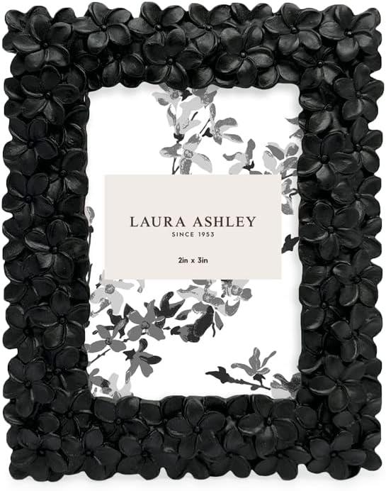 imageLaura Ashley 5x7 Powder Blue Flower Textured HandCrafted Resin Picture Frame wEasel ampamp Hook for Tabletop ampamp Wall Display Decorative Floral Design Home Dcor Photo Gallery Art 5x7 Powder BlueBlack