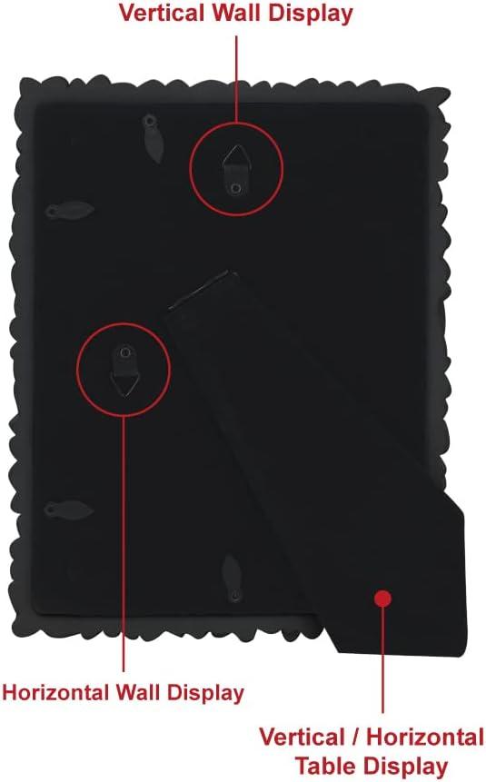 imageLaura Ashley 5x7 Powder Blue Flower Textured HandCrafted Resin Picture Frame wEasel ampamp Hook for Tabletop ampamp Wall Display Decorative Floral Design Home Dcor Photo Gallery Art 5x7 Powder BlueBlack