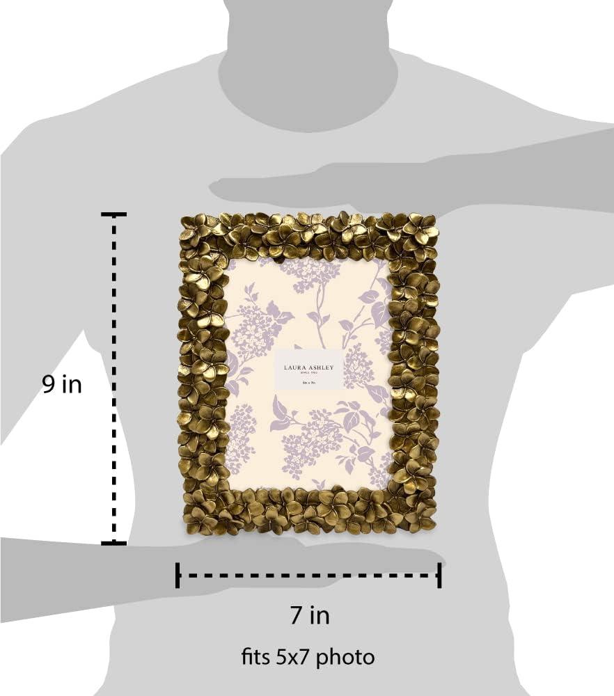 imageLaura Ashley 5x7 Powder Blue Flower Textured HandCrafted Resin Picture Frame wEasel ampamp Hook for Tabletop ampamp Wall Display Decorative Floral Design Home Dcor Photo Gallery Art 5x7 Powder BlueGold