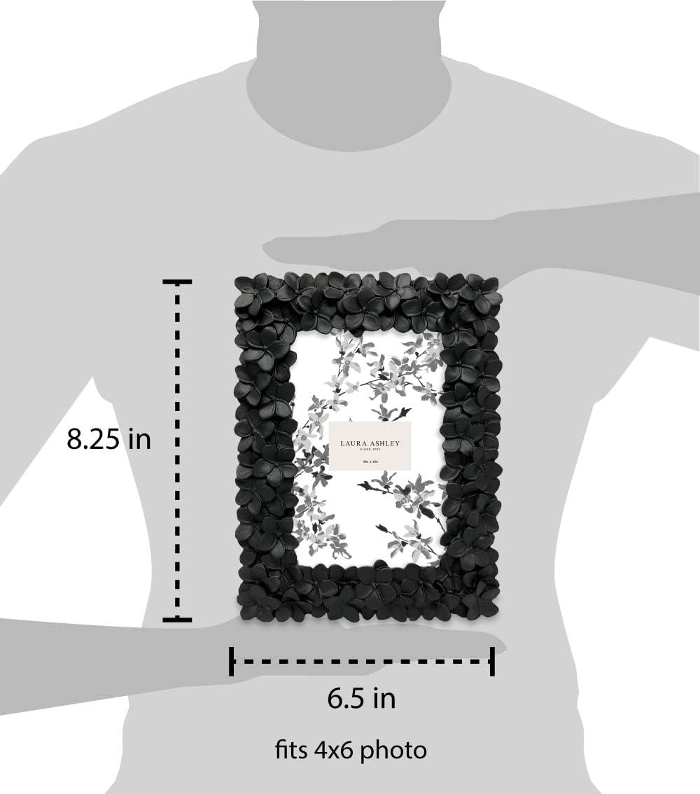 imageLaura Ashley 5x7 Powder Blue Flower Textured HandCrafted Resin Picture Frame wEasel ampamp Hook for Tabletop ampamp Wall Display Decorative Floral Design Home Dcor Photo Gallery Art 5x7 Powder BlueBlack