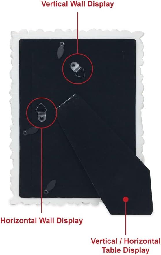 imageLaura Ashley 5x7 Powder Blue Flower Textured HandCrafted Resin Picture Frame wEasel ampamp Hook for Tabletop ampamp Wall Display Decorative Floral Design Home Dcor Photo Gallery Art 5x7 Powder BlueWhite w Silver