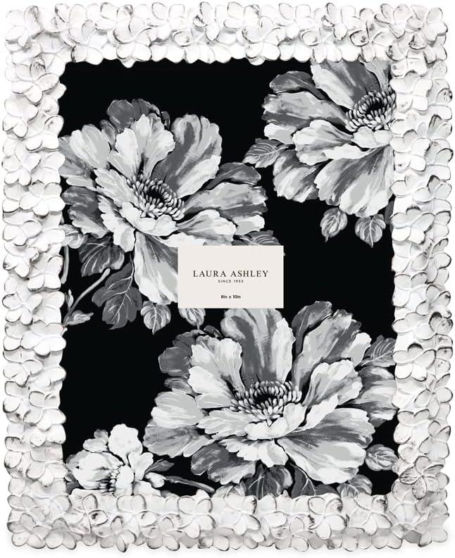 imageLaura Ashley 5x7 Powder Blue Flower Textured HandCrafted Resin Picture Frame wEasel ampamp Hook for Tabletop ampamp Wall Display Decorative Floral Design Home Dcor Photo Gallery Art 5x7 Powder BlueWhite w Silver