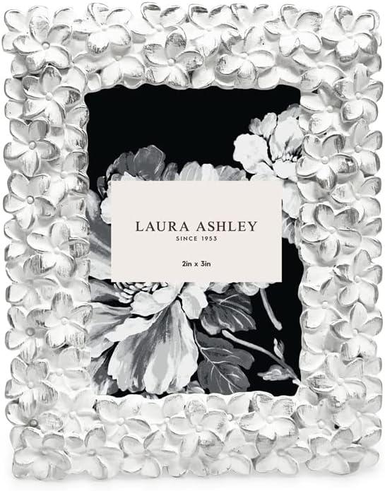 imageLaura Ashley 5x7 Powder Blue Flower Textured HandCrafted Resin Picture Frame wEasel ampamp Hook for Tabletop ampamp Wall Display Decorative Floral Design Home Dcor Photo Gallery Art 5x7 Powder BlueWhite w Silver