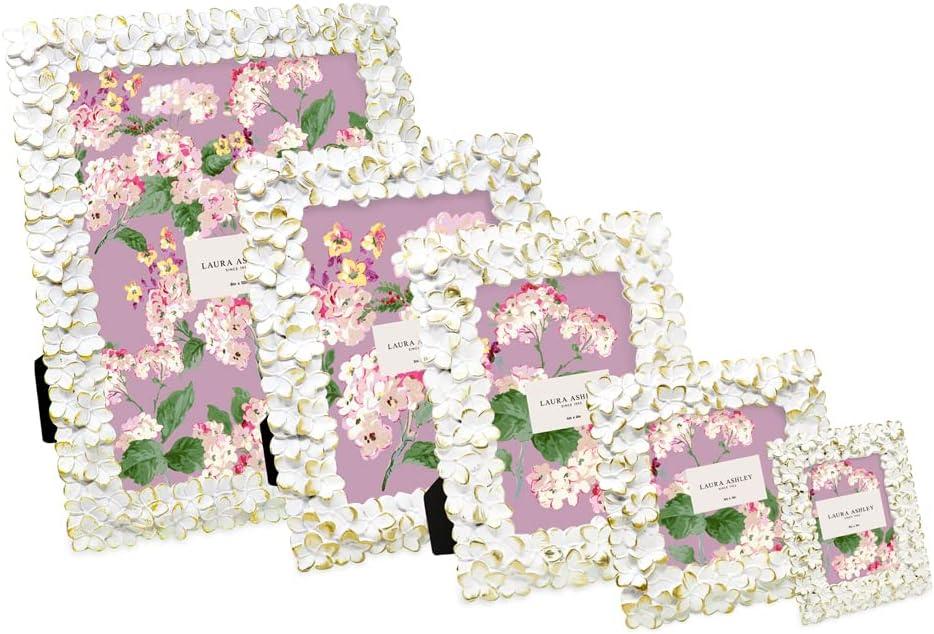 imageLaura Ashley 5x7 Powder Blue Flower Textured HandCrafted Resin Picture Frame wEasel ampamp Hook for Tabletop ampamp Wall Display Decorative Floral Design Home Dcor Photo Gallery Art 5x7 Powder BlueWhite w Gold