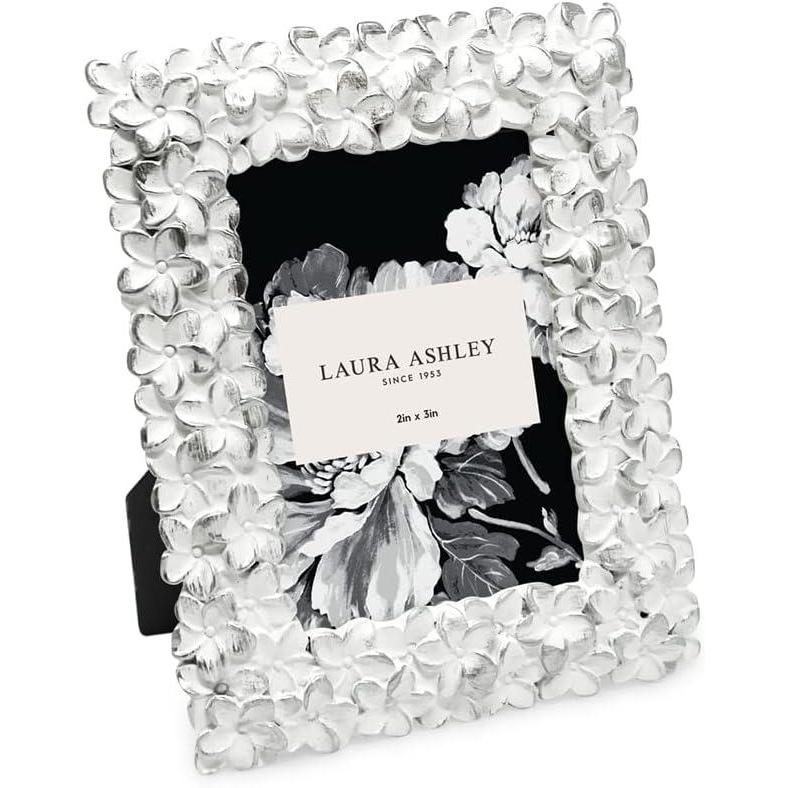 imageLaura Ashley 5x7 Powder Blue Flower Textured HandCrafted Resin Picture Frame wEasel ampamp Hook for Tabletop ampamp Wall Display Decorative Floral Design Home Dcor Photo Gallery Art 5x7 Powder BlueWhite w Silver