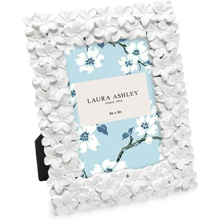 imageLaura Ashley 5x7 Powder Blue Flower Textured HandCrafted Resin Picture Frame wEasel ampamp Hook for Tabletop ampamp Wall Display Decorative Floral Design Home Dcor Photo Gallery Art 5x7 Powder BlueWhite