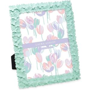 imageLaura Ashley 5x7 Powder Blue Flower Textured HandCrafted Resin Picture Frame wEasel ampamp Hook for Tabletop ampamp Wall Display Decorative Floral Design Home Dcor Photo Gallery Art 5x7 Powder BlueMint Green