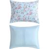 imageLaura Ashley  Twin Quilt Set Super Soft Cotton Bedding with Matching Sham Envelope Closure Floral Printed Design Blissful Blue Twin