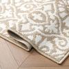 image:imageLaura Ashley All Loop Tufted 26quot x 45quot Washable SkidResistant Accent Rug  IvorySage Austell TwoToneFeya Twotone BerberIvory