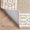 image:imageLaura Ashley All Loop Tufted 26quot x 45quot Washable SkidResistant Accent Rug  IvorySage Austell TwoToneLorreta Twotone BerberIvory