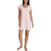 image:imageLaura Ashley Womens Nightgown Ribbed Knit Short Sleeve Henley SleepshirtPink Dot