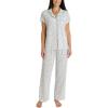 image:imageLaura Ashley Womens Pajamas 2 Piece Cotton Blend Notch Collar Button Down PJ SetIvory Ditsy