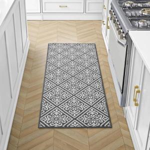 image:imageLaura Ashley All Loop Tufted 26quot x 45quot Washable SkidResistant Accent Rug  IvorySage Austell TwoToneAustell Twotone Dark GreyIvory