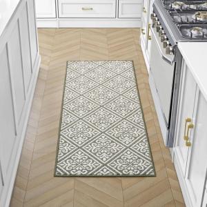 image:imageLaura Ashley All Loop Tufted 26quot x 45quot Washable SkidResistant Accent Rug  IvorySage Austell TwoToneAustell Twotone IvorySage