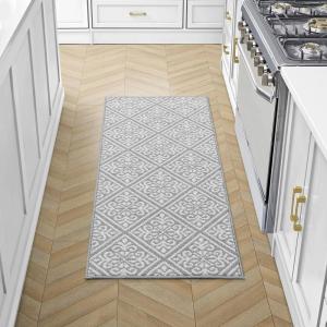 image:imageLaura Ashley All Loop Tufted 26quot x 45quot Washable SkidResistant Accent Rug  IvorySage Austell TwoToneAustell Twotone Light GreyIvory