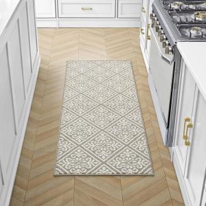 image:imageLaura Ashley All Loop Tufted 26quot x 45quot Washable SkidResistant Accent Rug  IvorySage Austell TwoToneAustell Twotone LinenIvory