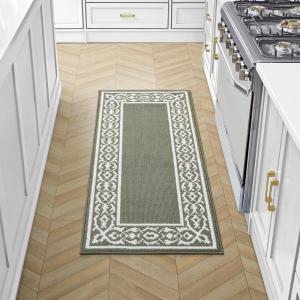 image:imageLaura Ashley All Loop Tufted 26quot x 45quot Washable SkidResistant Accent Rug  IvorySage Austell TwoToneLorreta Twotone IvorySage