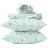 image:imageLaura Ashley  Queen Sheet Set ButterySoft Bed Sheets with a Naturally Silky Smooth Cotton Sateen Lightweight Feel  Matching Pillowcases amp Fitted Sheet Bettinas Blooms RedRowena Blue