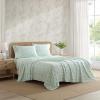 image:imageLaura Ashley  Queen Sheet Set ButterySoft Bed Sheets with a Naturally Silky Smooth Cotton Sateen Lightweight Feel  Matching Pillowcases amp Fitted Sheet Bettinas Blooms RedRowena Blue
