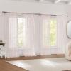 image:imageLaura Ashley Barnette Window Curtains with Rod Pocket 96inch Length 4 Panels Set SemiSheer Light Filtering BlushBlush