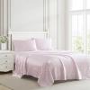 image:imageLaura Ashley  Queen Bed Sheets Printed Satin Bedding with Matching Pillowcases Deep Pocket Lightweight for YearRound Use OekoTex Certified Bow Ribbon PinkBow Ribbon Pink