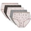 image:imageLaura Ashley Womens Cotton Brief Underwear Set HighWaisted Panties for Women 5PackSteel FloralMd Heather GreySteel FloralSmokey TaupeSteel Pea