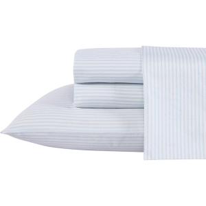 image:imageLaura Ashley  Queen Sheet Set ButterySoft Bed Sheets with a Naturally Silky Smooth Cotton Sateen Lightweight Feel  Matching Pillowcases amp Fitted Sheet Bettinas Blooms RedRamona Blue