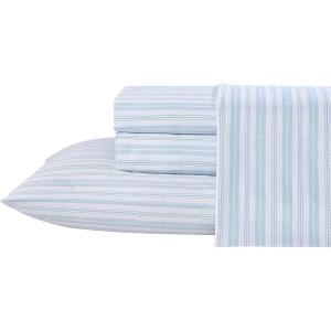 image:imageLaura Ashley  Queen Sheet Set ButterySoft Bed Sheets with a Naturally Silky Smooth Cotton Sateen Lightweight Feel  Matching Pillowcases amp Fitted Sheet Bettinas Blooms RedFern Blue