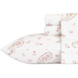 image:imageLaura Ashley  Queen Sheet Set ButterySoft Bed Sheets with a Naturally Silky Smooth Cotton Sateen Lightweight Feel  Matching Pillowcases amp Fitted Sheet Bettinas Blooms RedBristol Paisley