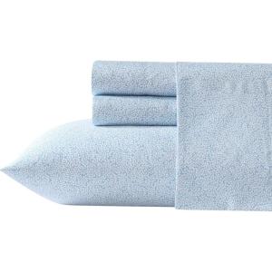 image:imageLaura Ashley  Queen Sheet Set ButterySoft Bed Sheets with a Naturally Silky Smooth Cotton Sateen Lightweight Feel  Matching Pillowcases amp Fitted Sheet Bettinas Blooms RedLittle Vines Blue