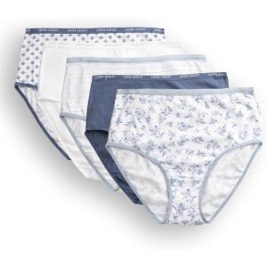 image:imageLaura Ashley Womens Cotton Brief Underwear Set HighWaisted Panties for Women 5PackBlue DitsyThundercloud BlueBlue StripeWhiteBlue Geo
