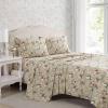 image:imageLaura Ashley  Full Sheet Set Crisp amp Cool Cotton Percale Bedding for Year Round Comfort Deep Pocket Bed Sheets with Matching Pillowcases Blossom Bliss PinkAshfield Beige