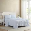 image:imageLaura Ashley  Full Sheet Set Crisp amp Cool Cotton Percale Bedding for Year Round Comfort Deep Pocket Bed Sheets with Matching Pillowcases Blossom Bliss PinkBedford Skinny Stripe Blue