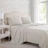 image:imageLaura Ashley  Full Sheet Set Crisp amp Cool Cotton Percale Bedding for Year Round Comfort Deep Pocket Bed Sheets with Matching Pillowcases Blossom Bliss PinkEmogene Burnt Orange