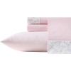 image:imageLaura Ashley  Full Sheet Set Crisp amp Cool Cotton Percale Bedding for Year Round Comfort Deep Pocket Bed Sheets with Matching Pillowcases Blossom Bliss PinkVictorian Scroll Pink