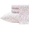 image:imageLaura Ashley  Full Sheet Set Crisp amp Cool Cotton Percale Bedding for Year Round Comfort Deep Pocket Bed Sheets with Matching Pillowcases Blossom Bliss PinkBlossom Bliss Pink
