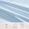 image:imageLaura Ashley  Full Sheet Set Crisp amp Cool Cotton Percale Bedding for Year Round Comfort Deep Pocket Bed Sheets with Matching Pillowcases Blossom Bliss PinkBedford Skinny Stripe Blue