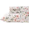 image:imageLaura Ashley  Full Sheet Set Crisp amp Cool Cotton Percale Bedding for Year Round Comfort Deep Pocket Bed Sheets with Matching Pillowcases Blossom Bliss PinkMeadow Floral Beige