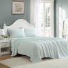 image:imageLaura Ashley  Full Sheet Set Crisp amp Cool Cotton Percale Bedding for Year Round Comfort Deep Pocket Bed Sheets with Matching Pillowcases Blossom Bliss PinkEvie Blue