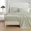 image:imageLaura Ashley  Full Sheet Set Crisp amp Cool Cotton Percale Bedding for Year Round Comfort Deep Pocket Bed Sheets with Matching Pillowcases Blossom Bliss PinkTierney Green