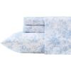 image:imageLaura Ashley  Full Sheet Set Crisp amp Cool Cotton Percale Bedding for Year Round Comfort Deep Pocket Bed Sheets with Matching Pillowcases Blossom Bliss PinkWalled Garden Blue