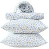 image:imageLaura Ashley  Full Sheet Set Crisp amp Cool Cotton Percale Bedding for Year Round Comfort Deep Pocket Bed Sheets with Matching Pillowcases Blossom Bliss PinkDitsy Doodle Blue