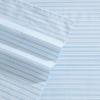 image:imageLaura Ashley  Full Sheet Set Crisp amp Cool Cotton Percale Bedding for Year Round Comfort Deep Pocket Bed Sheets with Matching Pillowcases Blossom Bliss PinkBedford Skinny Stripe Blue